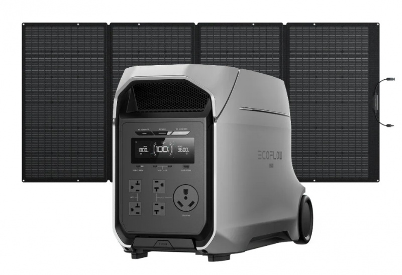 EcoFlow DELTA 3 Ultra Plus portable power station with 1x400W solar panel 3072Wh LiFePO4 for whole-home backup RV off-grid applications