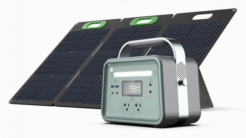 Yoshino K3SP11 solar generator with 1x100W solar panel 300Wh solid state LiFePO4 for camping RV travel emergency backup applications