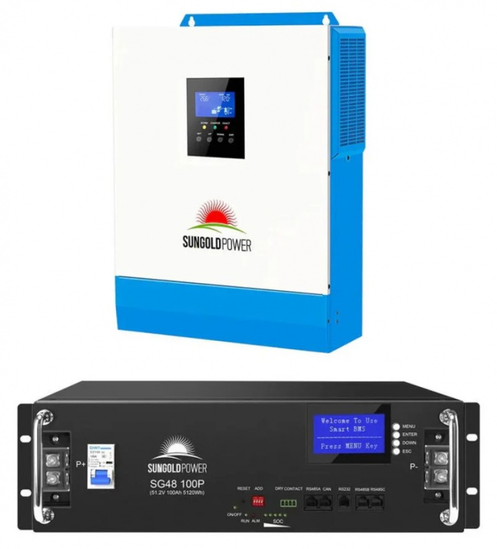 Sungold Power SPH5048P 5000W 48V hybrid solar inverter with 100A MPPT for off-grid whole-home backup RV applications (inverter only)