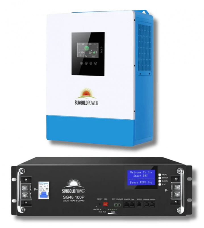 Sungold Power SPH5048P 5000W 48V hybrid solar inverter with 100A MPPT for off-grid whole-home backup RV applications (inverter only)