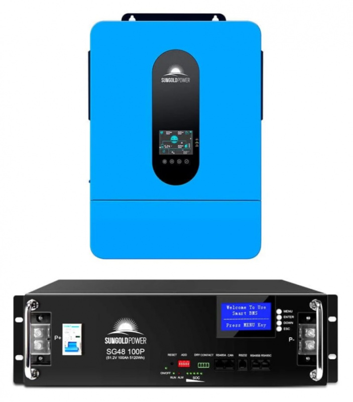 SunGold Power SPH6548P 6500W 48V hybrid solar inverter with 100A MPPT for off-grid whole-home backup RV applications (inverter only)