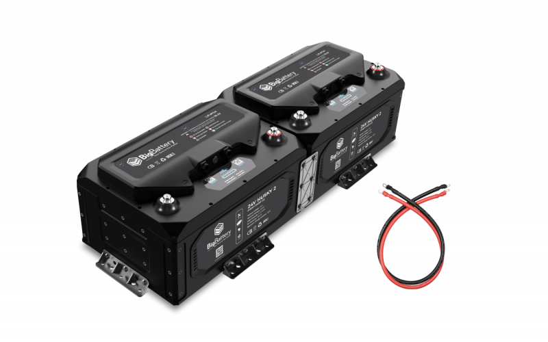 24V 2X HUSKY 2 INV lithium battery kit 10.24kWh 400Ah LiFePO4 with inverter comms for RV marine off-grid home backup applications