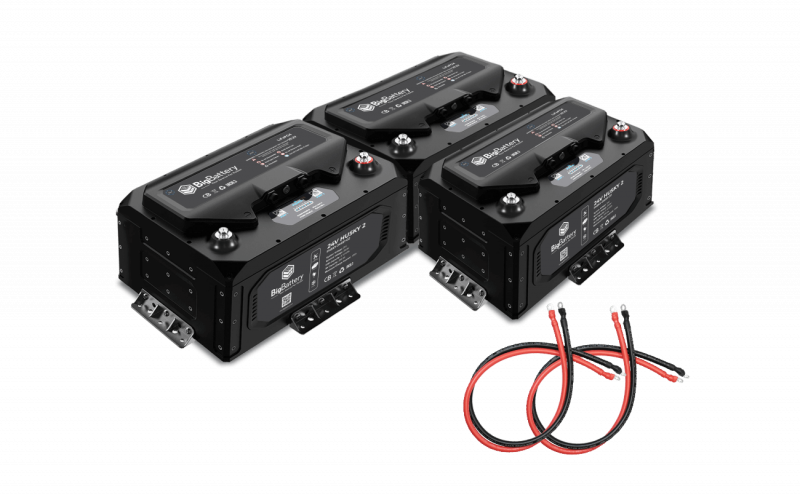 24V 3X HUSKY 2 INV lithium battery kit 15.36kWh 600Ah LiFePO4 with inverter comms for RV marine off-grid home backup applications