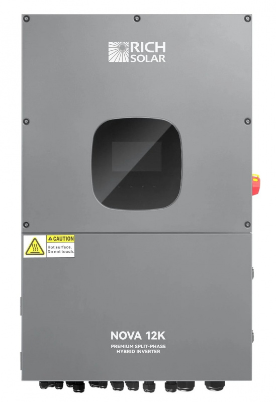 RICH SOLAR NOVA 12K 12000W 48V split phase UL certified hybrid solar inverter for whole-home backup off-grid cabins ADUs applications