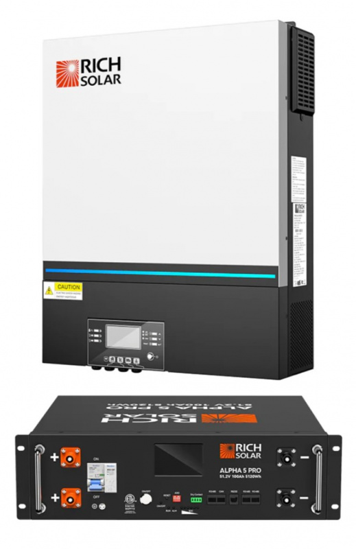 RICH SOLAR NOVA 6548 6500W 48V hybrid solar inverter UL certified for RV camper off-grid cabin tiny home applications