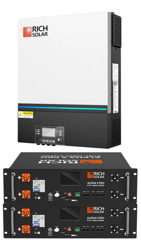 RICH SOLAR NOVA 6548 6500W 48V hybrid solar inverter UL certified for RV camper off-grid cabin tiny home applications