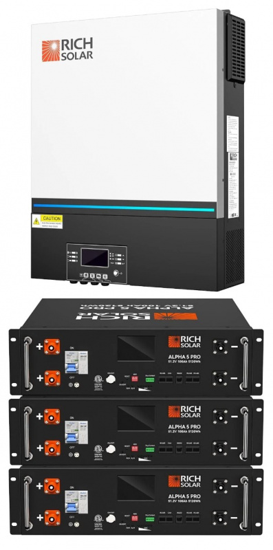 RICH SOLAR NOVA 6548 6500W 48V hybrid solar inverter UL certified for RV camper off-grid cabin tiny home applications